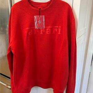 Ferrari Bright Red Embossed Logo Sweatshirt XL new with tags